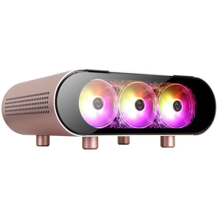 ABKONCORE AL300M Boitier PC Sans Alimentation Mini tour Format Micro-ATX Rose Or (ABKO-AL-300M-RS-SYNC)