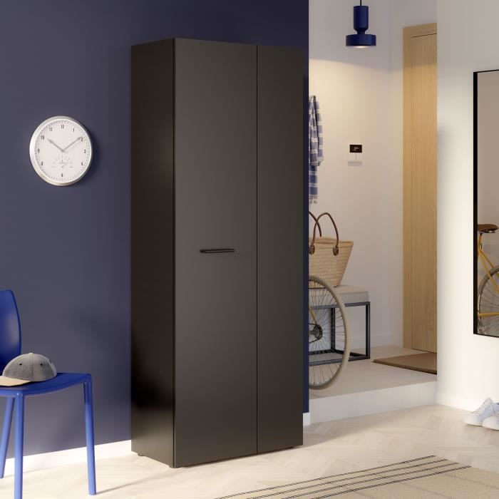 Image secondaire de Armoire à chaussures noire moderne - 18 paires