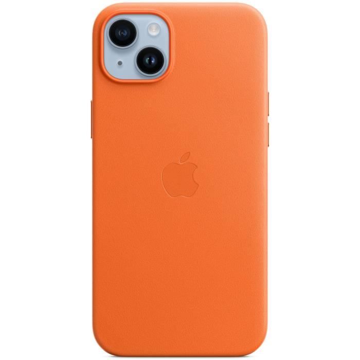 Coque APPLE iPhone 14 Plus cuir Orange