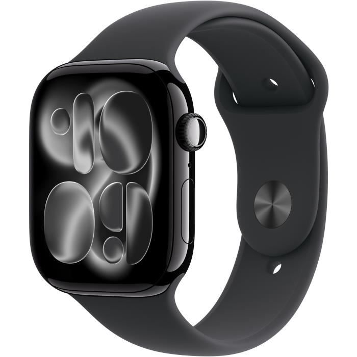 Apple Watch Series 11 GPS - 46 mm - Caja de aluminio negro azabache - Correa deportiva negra - M/L