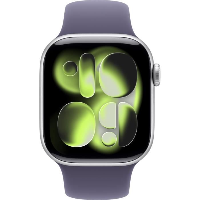 Image secondaire de Apple Watch Series 11 GPS 42mm Aluminium Argent avec Bracelet Sport Purple Fog
