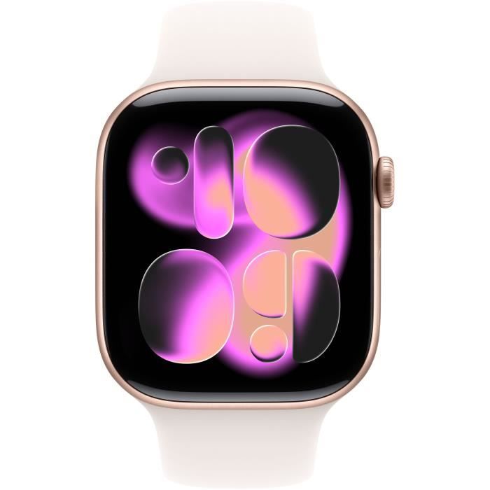 Image secondaire de Apple Watch Series 11 GPS - 46mm - Boîtier Rose Gold Aluminium - Bracelet Light Blush Sport Band - M/L