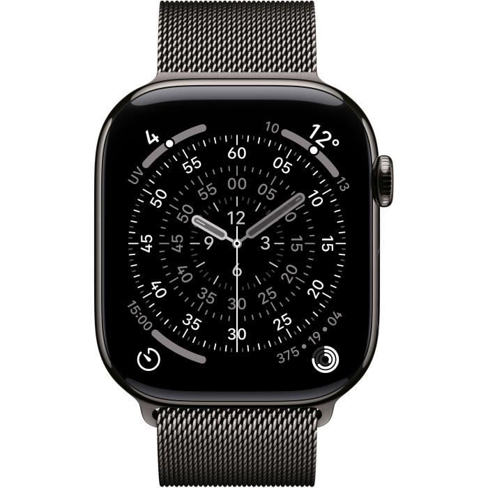 Image secondaire de Apple Watch Series 11 GPS + Cellular 46mm en Titanium Slate avec Bracelet Milanese Loop