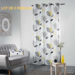 RIDEAU Lot de 2 rideaux a oeillets 140 x 260 cm polyester
