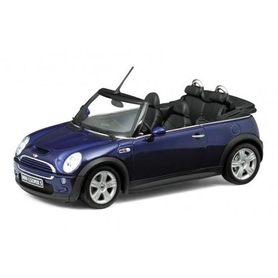 Miniatures Montées Mini Cooper S Cabriolet Bleu 124 Welly Achat