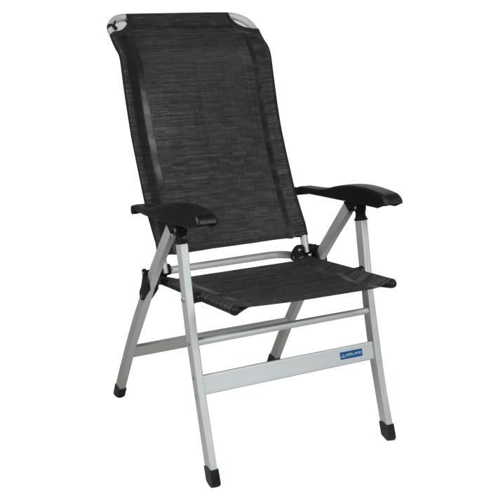 Fauteuil Confort Maxi spécial Caravaning - Aluminium - Noir