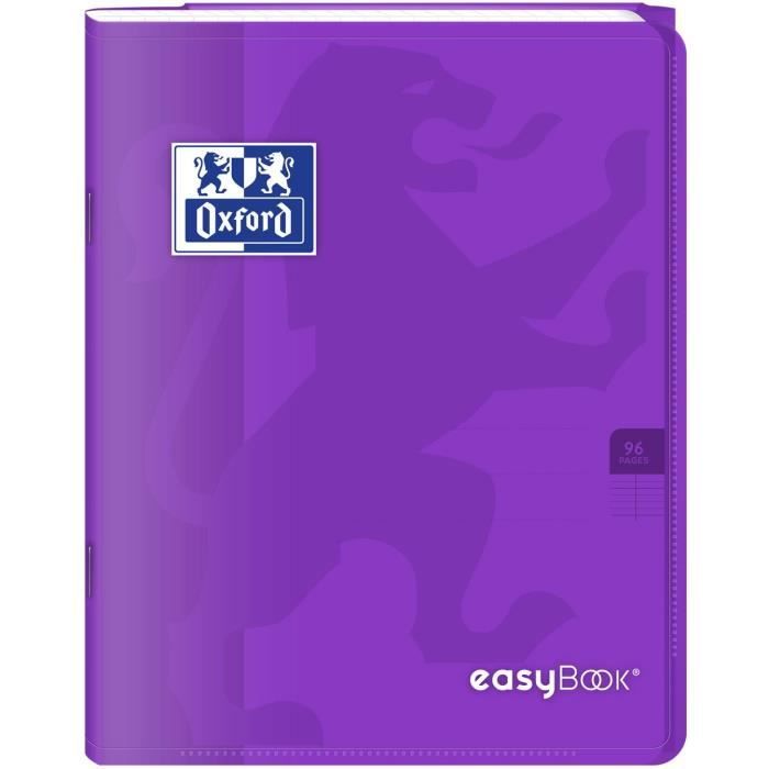 OXFORD Cahier Easybook agrafé - 17 x 22 cm - 96p seyès - 90g - Violet