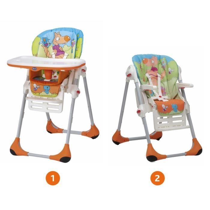 CHICCO Chaise Haute Evolutive Polly 2 en 1 Wood Friends