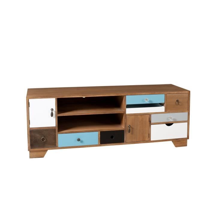 milan meuble tv multi rangements 122 cm coloré - achat / vente