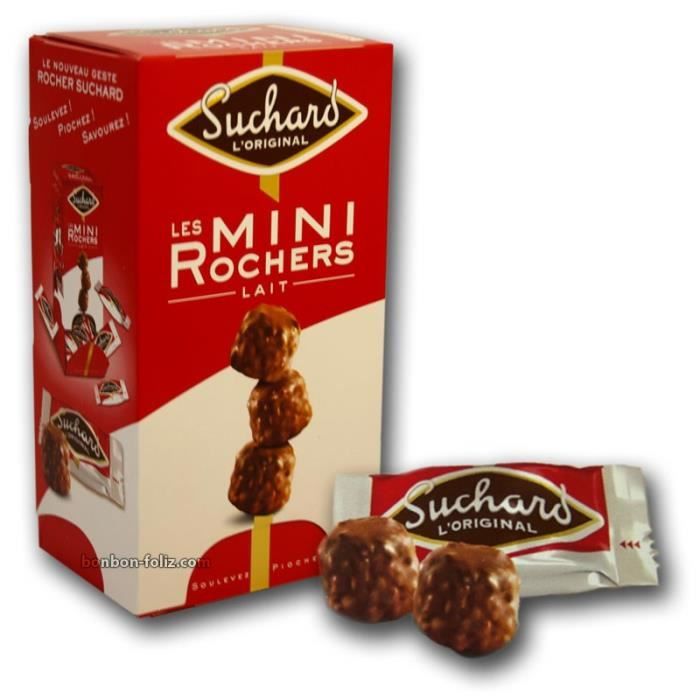 CARAMBAR Mini rochers chocolat au lait Suchard, éclats de noisettes fourrés au praliné noisettes - 192 g