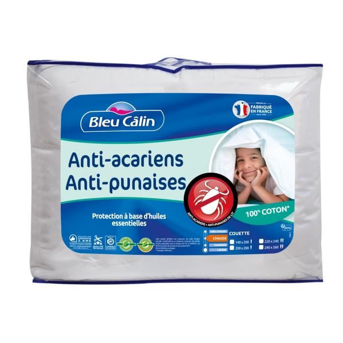 BLEU CALIN Couette Greenfirst anti-punaises de lit - 220 x 240 cm - Blanc