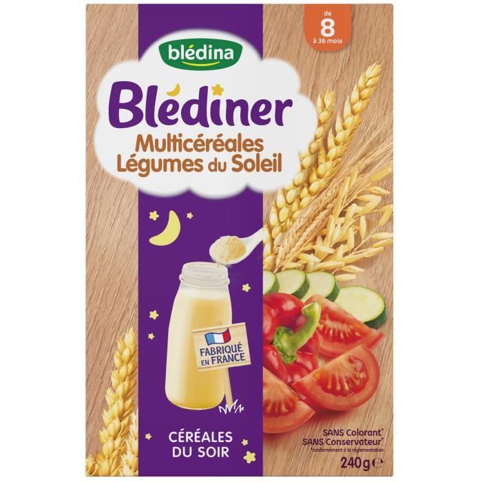 BLEDINA Blediner Cereales du soir Legumes du Soleil 240 g Des 8 Mois