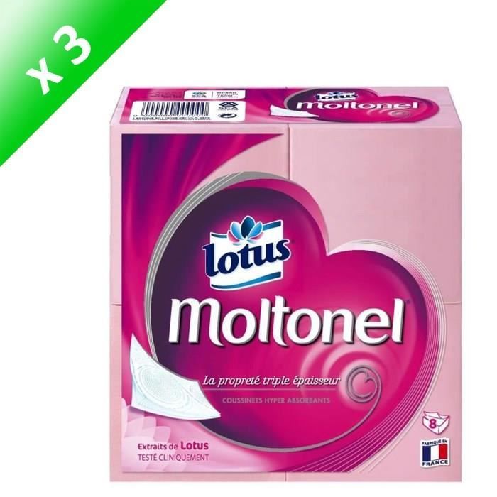LOTUS Papiers hygiéniques Uni Moltonel - 8 pièces - Lot de 3