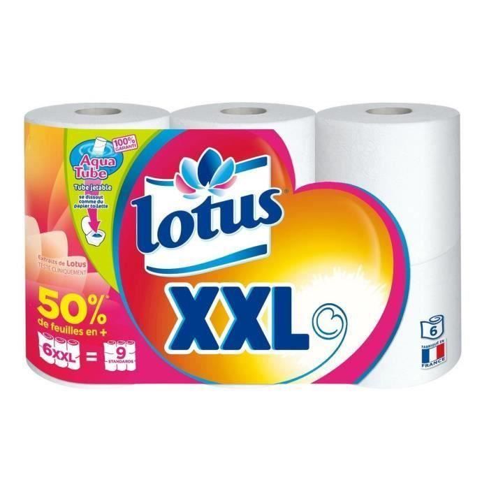 LOTUS Lot de 3 rouleaux papiers toilettes XXL - Blanc - 3 x 6