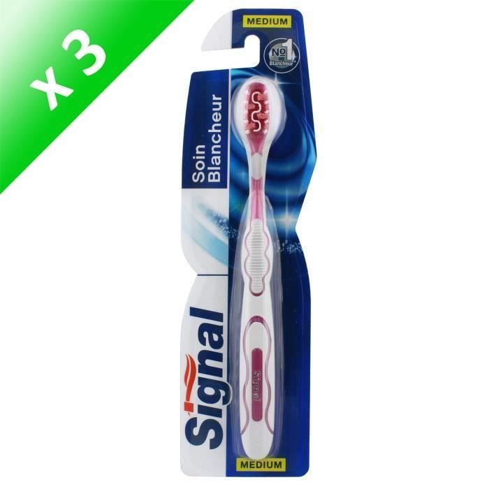 SIGNAL Lot de 3 brosses à dents - Soin blancheur - Medium