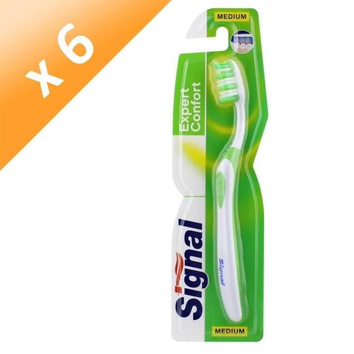 SIGNAL Lot de 6 brosses à dents Expert Confort - Médium