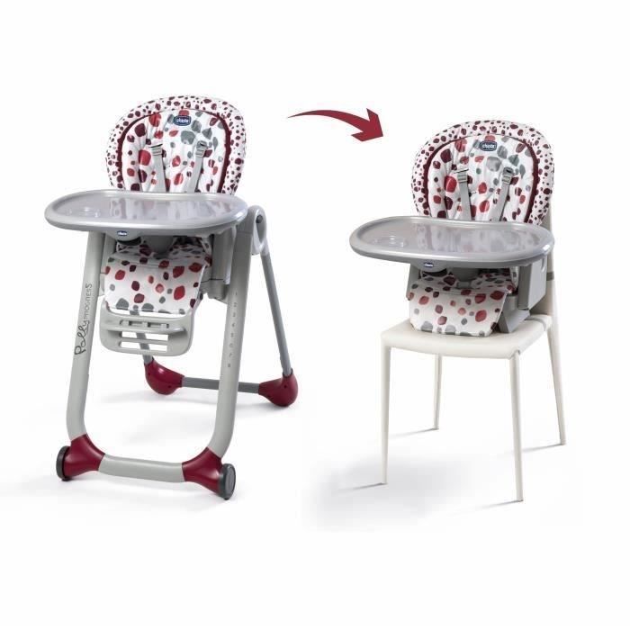 CHICCO Chaise haute ajustable 5 en 1 POLLY PROGRES5 Cherry