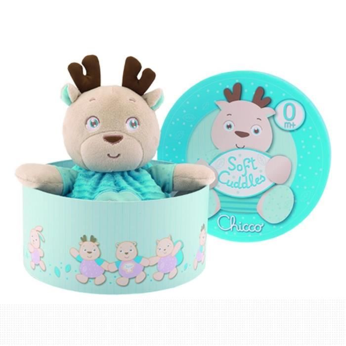 CHICCO Peluche Grand Renne Bleu