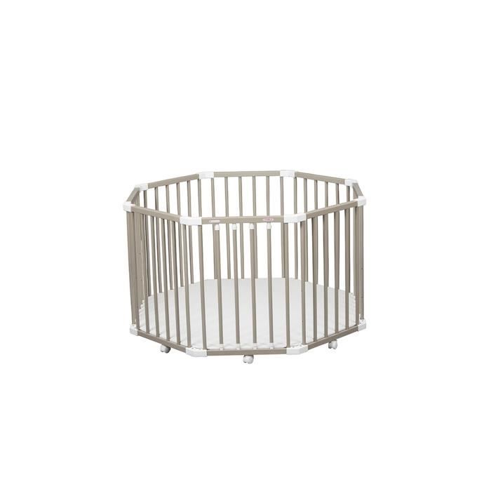 COMBELLE Parc rond FLORIAN PLANCHER PLIANT REGLABLE laque gris clair