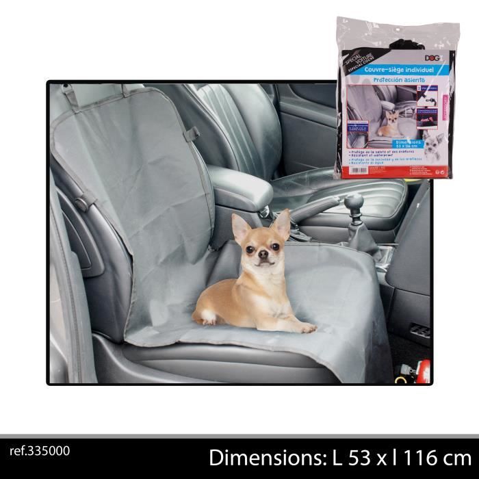 DOGI Couvre siège de voiture 53x116 cm - Noir - Pour chien