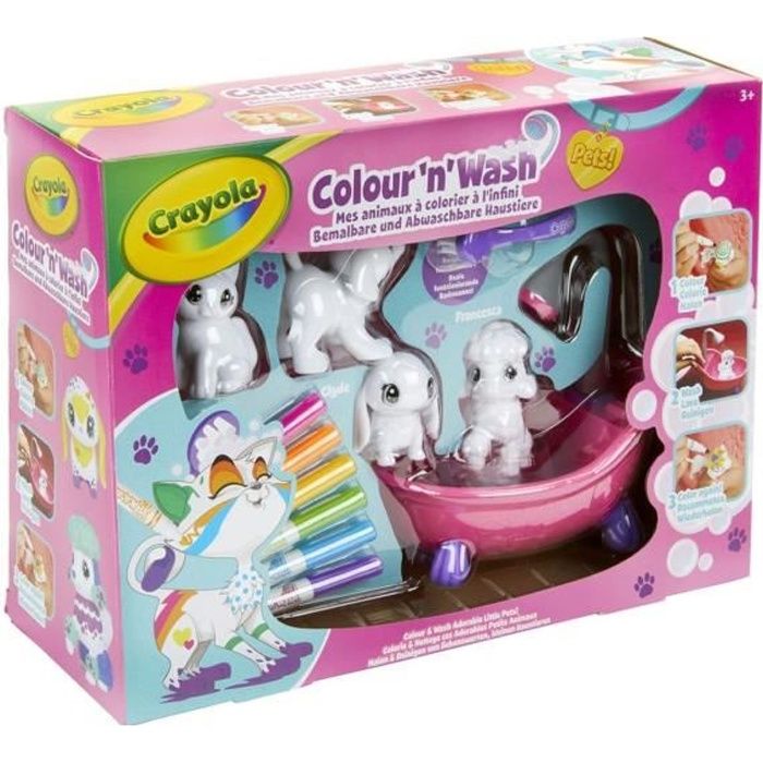 CRAYOLA Color'N'Wash pets - Mes Animaux à Colorier - Coffret