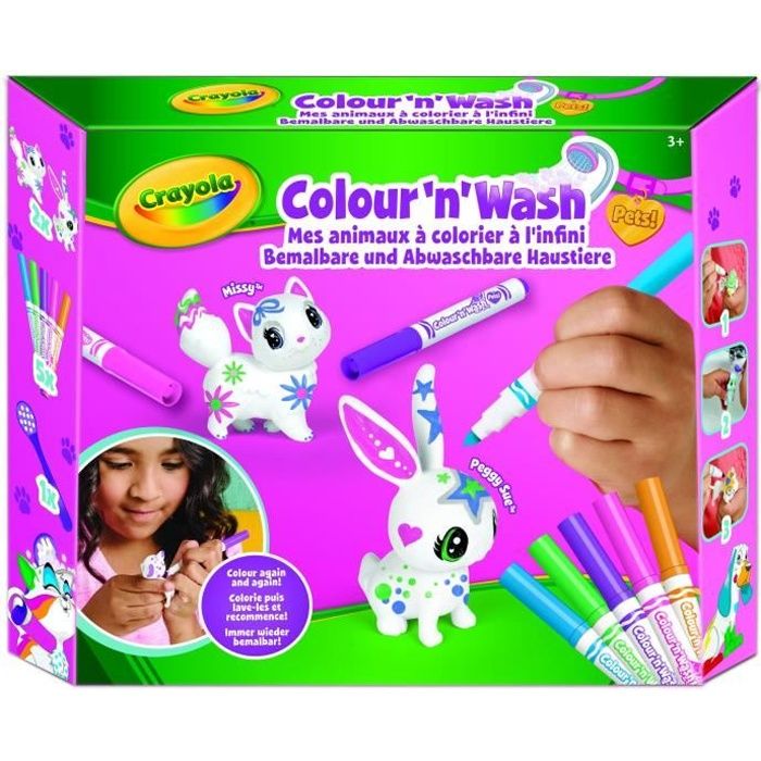 CRAYOLA Color'N'Wash pets - Mes Animaux à Colorier - Kit 1