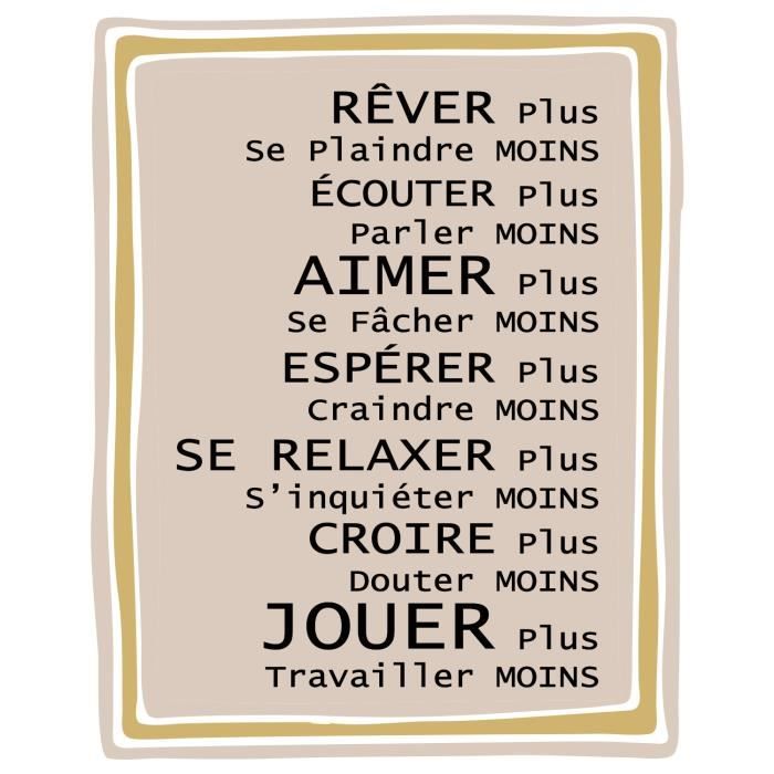 Stickers adhésif mural Rêver plus - Multicolore - 65x81cm