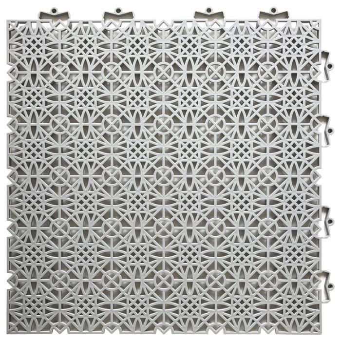D-C-FLOOR Dalles de sol clipsables - Polypropylène - 38 x 38 x 1 cm - Gris clair