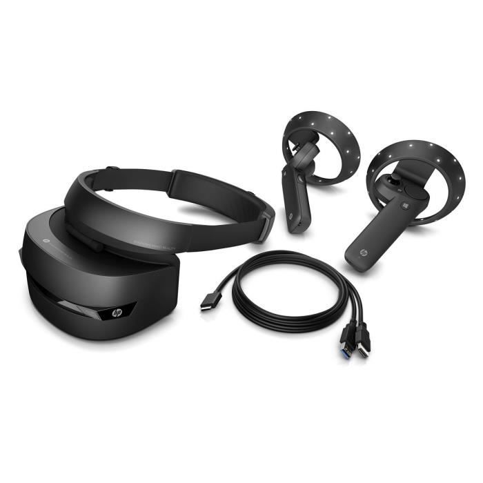 HP Casque de réalité virtuelle - VR1000 - Ecran LCD (1440x1440 pxl) - Rafraichissement de 90Hz + manettes de contrôle
