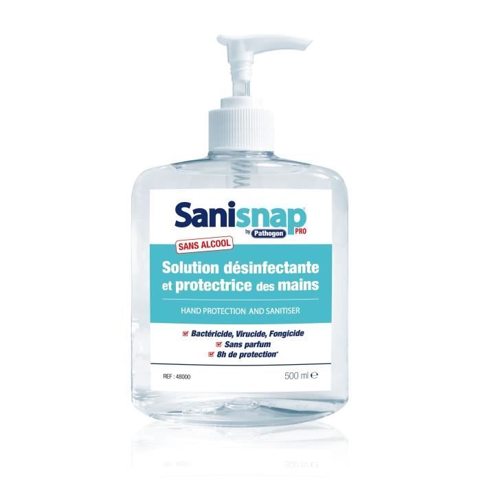 Solution désinfectante et protectrice des mains PATHOGON Sanisnap - 500 ml