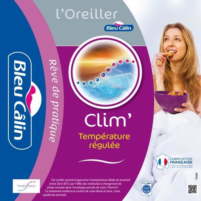BLEU CALIN Oreiller CLIM THERMIC 60x60 cm blanc