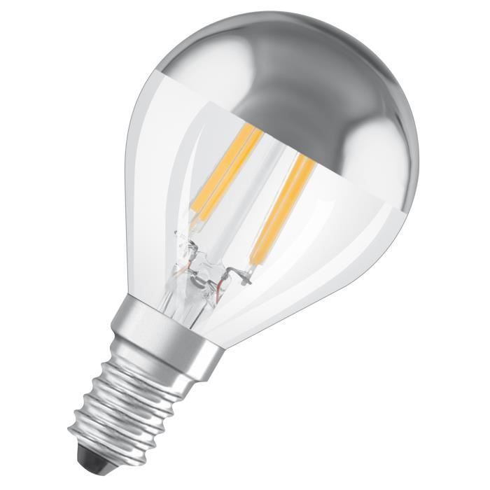 OSRAM Ampoule LED E14 standard Deco calotte argentee 4 W equivalent a 34 W blanc chaud