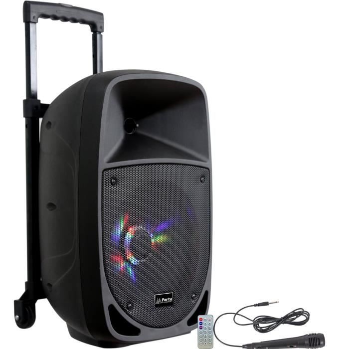 PARTY LIGHT & SOUND PARTY-8LED Enceinte portable 8''/20cm - 300W avec USB/FM/Micro/Bluetooth