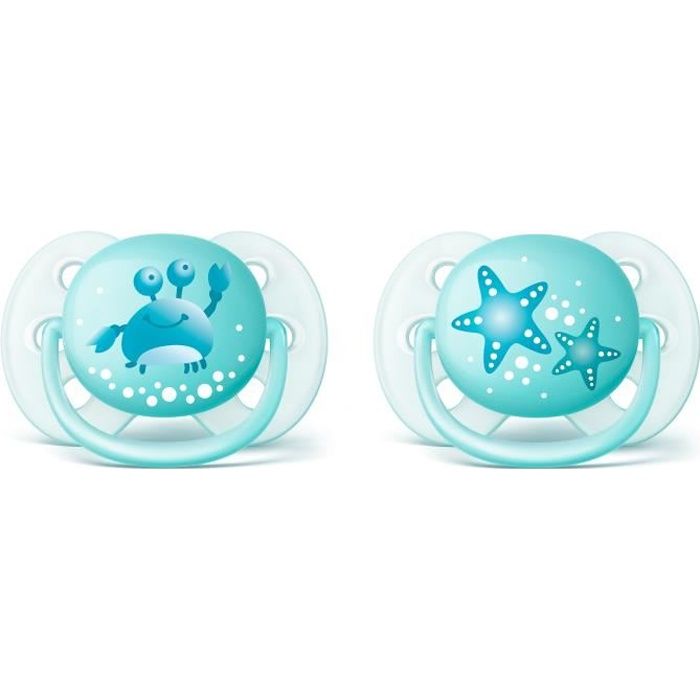 PHILIPS AVENT Sucette Ultra Douce 0-6 mois Garçon
