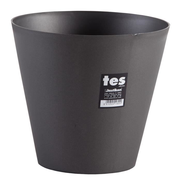 PLASTIKEN Pot de fleurs cône Tes 22 cm - Anthracite