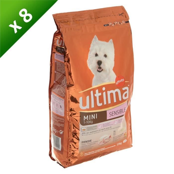 ULTIMA Croquettes à la dinde - Pour mini chien sensible - (x8)