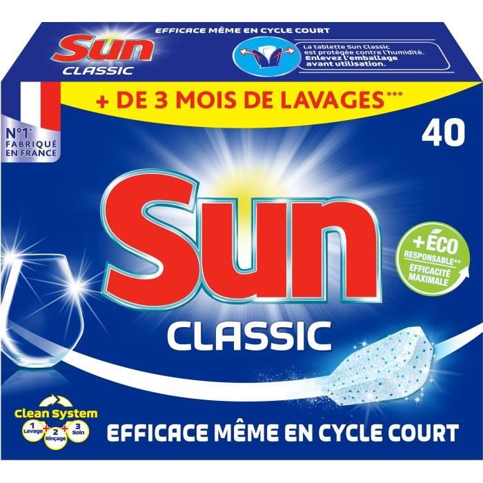 Tablettes lave-vaisselle classic x 40 Sun
