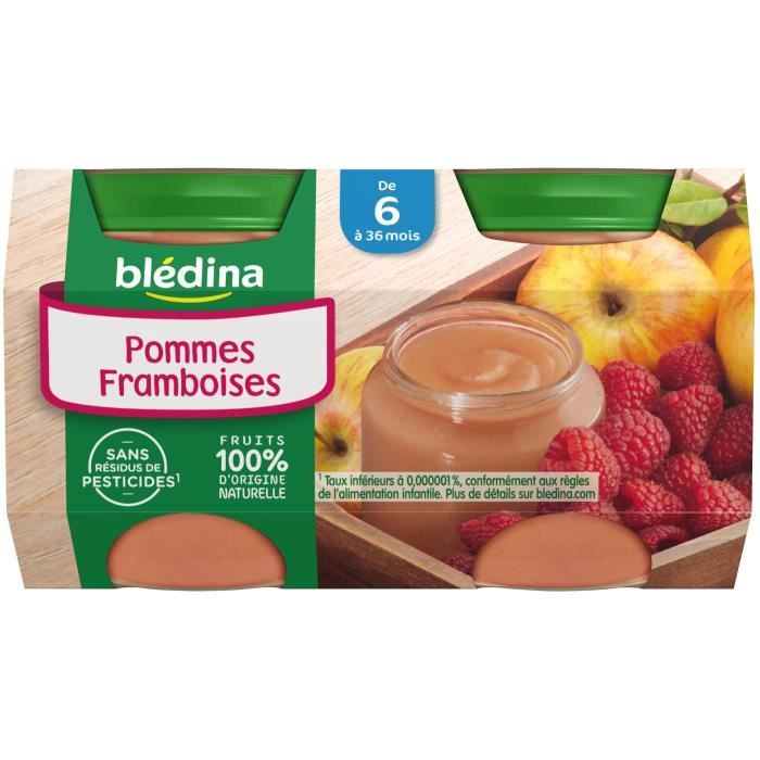 BLEDINA Petits pots Pomme Framboise 4x130 g Dès 6 mois Achat