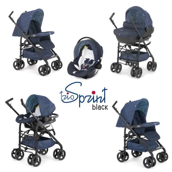 CHICCO Poussette combinée 3 en 1 TRIO SPRINT BLACK ...