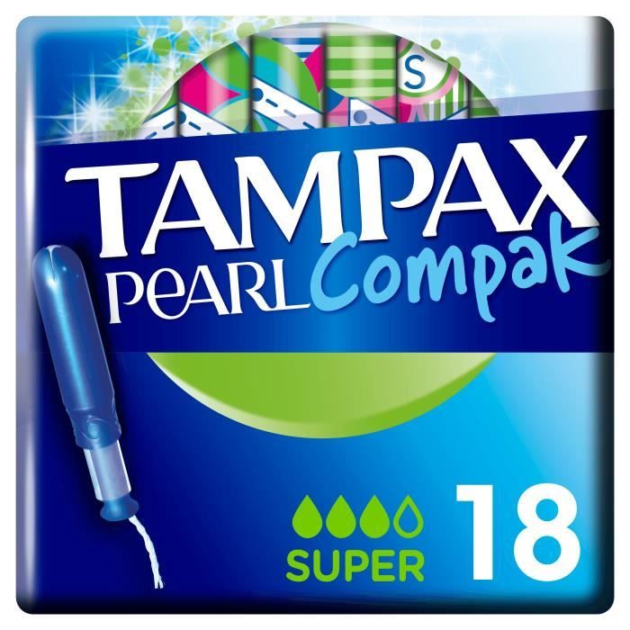 TAMPAX Compak Pearl Super Tampons hygiéniques x18 Achat / Vente
