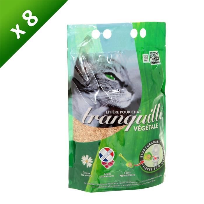TRANQUILLE Litière végétale Pour chat 4 l (x8) Achat / Vente