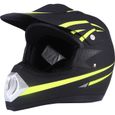 Casque Cross Noir Mat Fluo Jaune