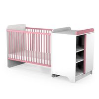 LIT BÉBÉ AT4 Lit bébé combiné Rose Amarante 60 x 120cm LIT BÉBÉ AT4 Lit bébé combiné Rose Amarante 60 x 120cm