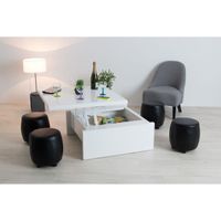 TABLE BASSE LIFT Table basse 80x80 cm - Laqué blanc TABLE BASSE LIFT Table basse 80x80 cm - Laqué blanc