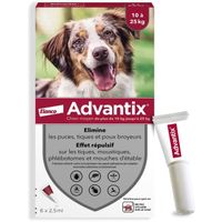 ANTIPARASITAIRE ADVANTIX 6 pipettes antiparasitaires - Pour chien ANTIPARASITAIRE ADVANTIX 6 pipettes antiparasitaires - Pour chien
