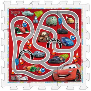 CARS Tapis Puzzle en Mousse avec Sacoche, 9 pi?ces