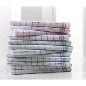 TODAY Lot de 12 torchons 100% coton Laura 80x55 cm bleu, vert et rouge TODAY Lot de 12 torchons 100% coton Laura 80x55 cm bleu, vert et rouge