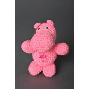 peluche hippopotame rose