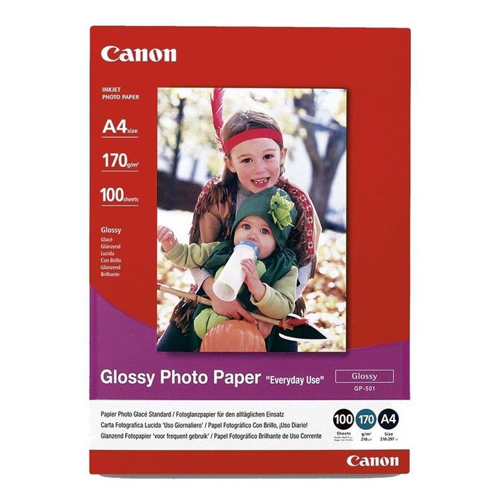 CANON Pack de 1 Papier photo inkjet brillant 210g/m2 - GP-501 - A4 - 100 feuilles