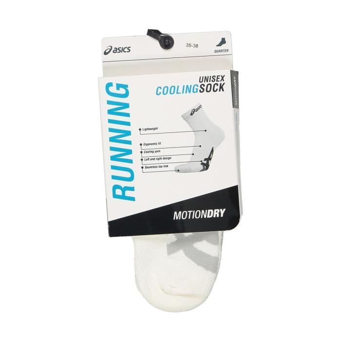 ASICS Chaussettes Running Colling Quater - Mixte - Blanc